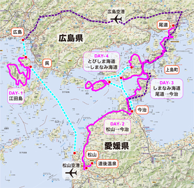 しまなみ海道サイクリング地図