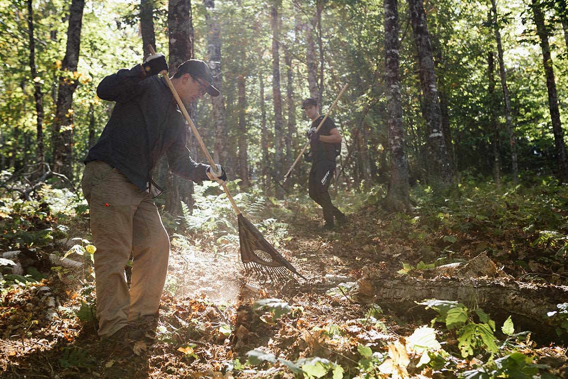 Adam working on trails